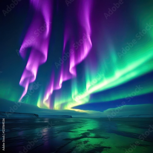 Wallpaper Mural The sky is filled with purple and green lights Torontodigital.ca