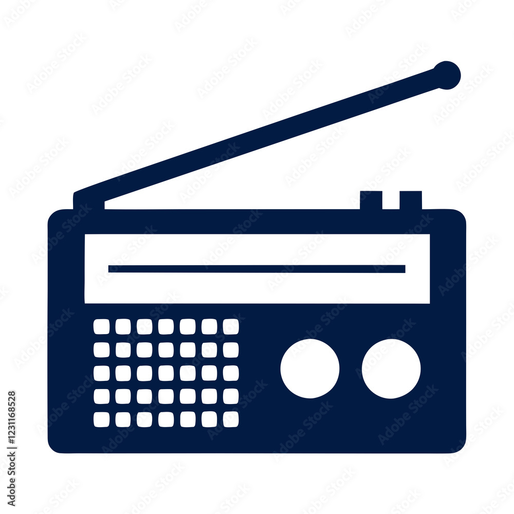 Retro Radio Silhouette vector Illustration. Retro Radio Silhouette vector Illustration.