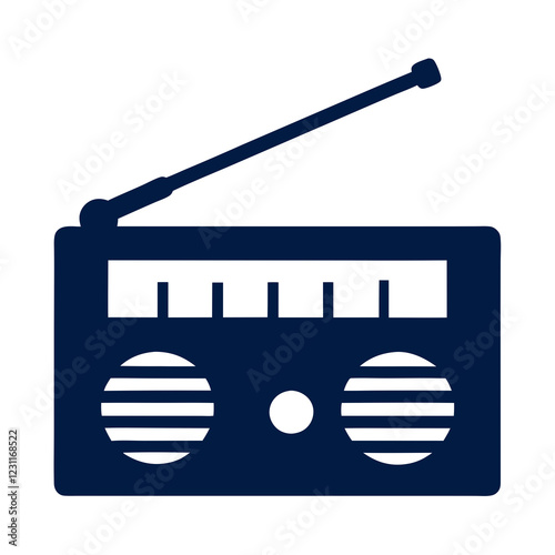 Retro Radio Silhouette vector Illustration.