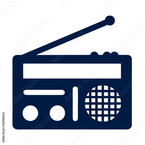 Retro Radio Silhouette vector Illustration.