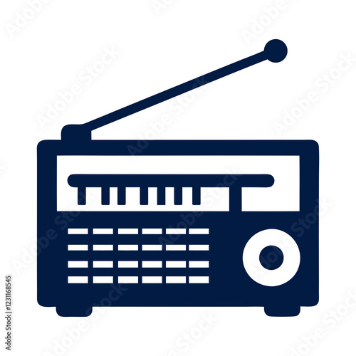 Retro Radio Silhouette vector Illustration.