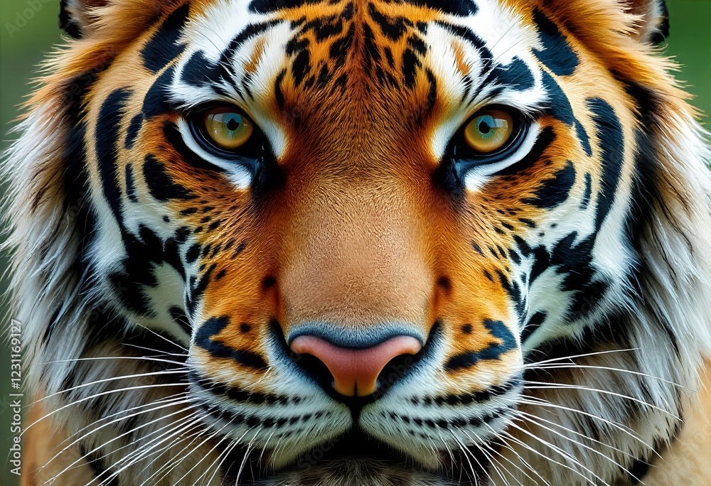 Fototapeta premium Intense Amber Eyes of a Royal Bengal Tiger