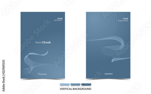 VERTICAL BACKGROUND 56 EDITABLE DARK COLOR COVER DESIGN, WITH FLUID WIREFRAME ARTWORK FOR A LOT OF DESIGN NEEDS
