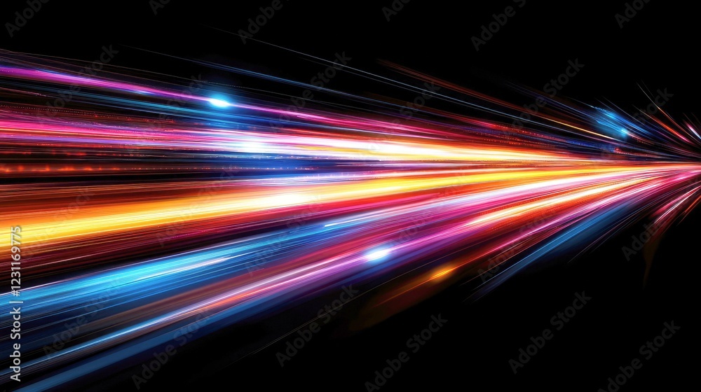 Abstract Speed of Light: Dynamic Colorful Lines Representing Technology and Innovation Abstract Speed of Light: Dynamic Colorful Lines Representing Technology and Innovation
