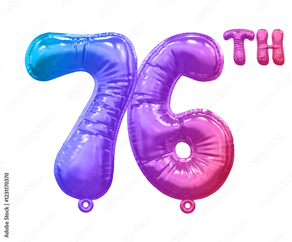 76 Year Anniversary Gradient Balloon 76 Year Anniversary Gradient Balloon