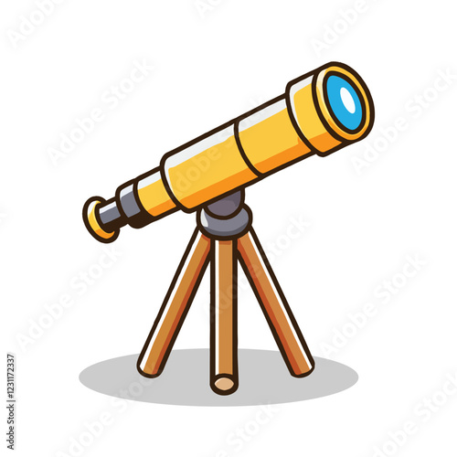 Astronomical telescope vector, telescope vector art illustration