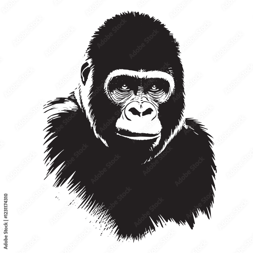 Fototapeta premium Vintage Gorilla silhouette vector illustration