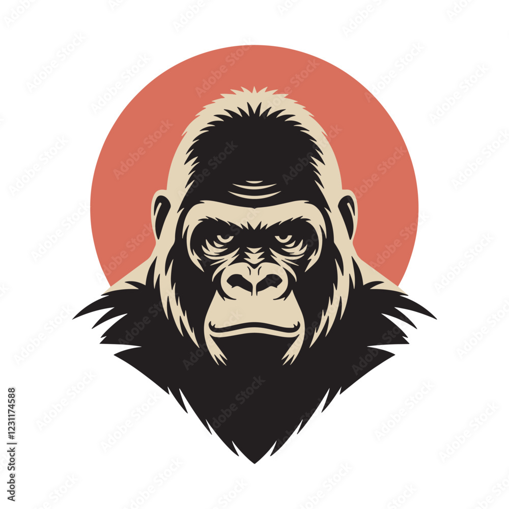 Fototapeta premium Gorilla head logo vector. angry gorilla logo Design icon