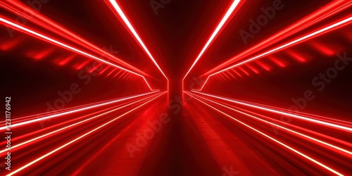 Red tunnel with red lights