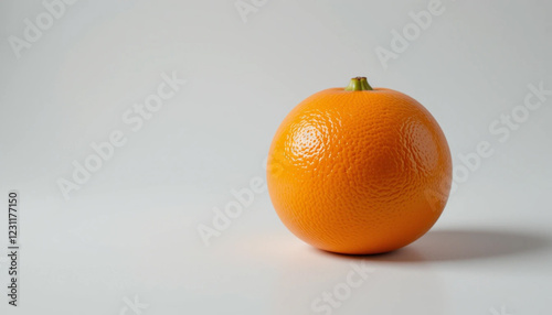 an orange with Orange color and white background, created by generative AI. photo