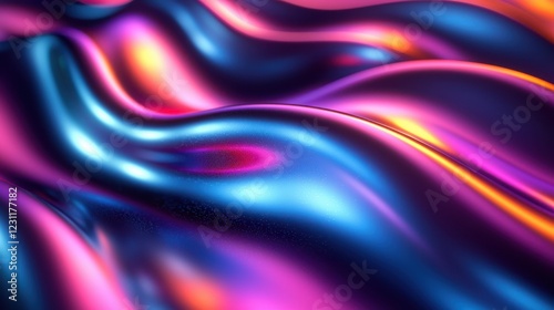 Wallpaper Mural Colorful Smooth Fabric Waves in Blue and Purple Tones Torontodigital.ca