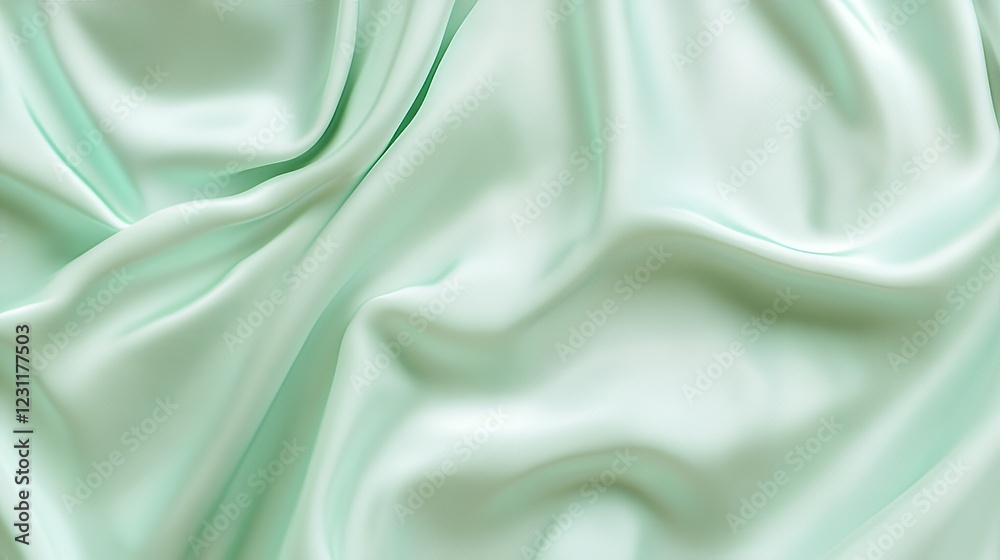 Obraz premium Soft Draped Mint Green Silk Fabric Texture