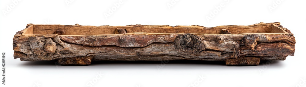 Natural wooden planter box on a white isolated background. Natural wooden planter box on a white isolated background.