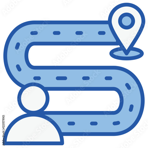 Track Blue White Icon