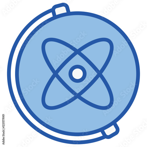 Gyroscope Blue White Icon