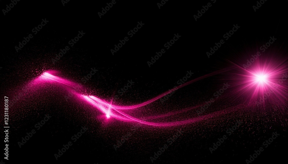 Obraz premium pink overlay light on black background, Overlay Texture with flare effect, Special lens flash with sparkle