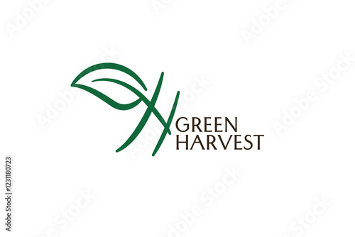 green harvest logo with the initial GH as the plant