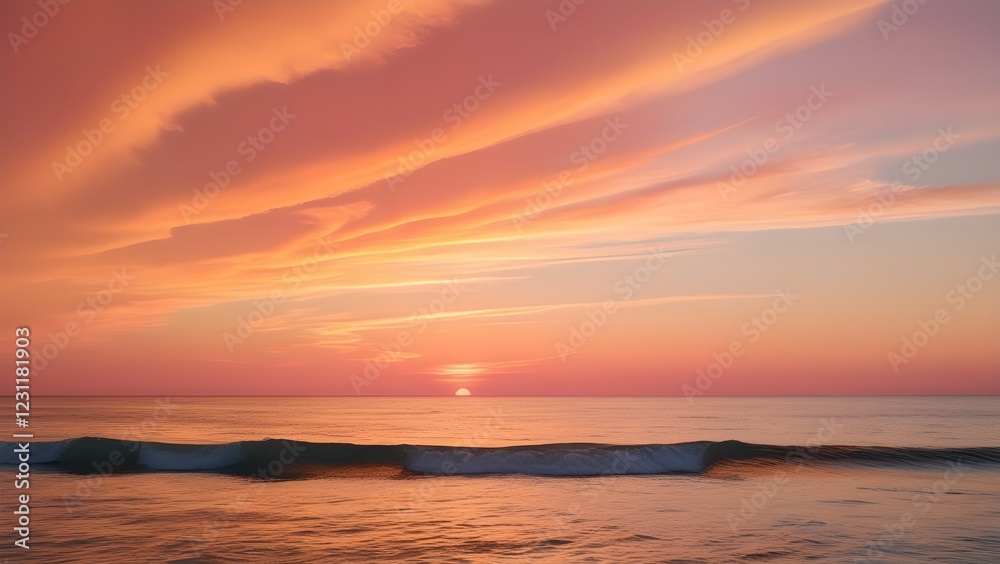AI GENERATE, serene sunset over a calm ocean, perfect for a peaceful background. AI GENERATE, serene sunset over a calm ocean, perfect for a peaceful background.