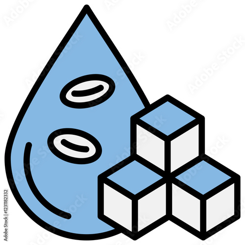 Blood Sugar Blue Black Icon