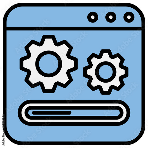 Software Update Blue Black Icon