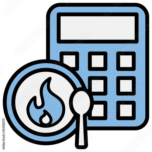 Calories Blue Black Icon