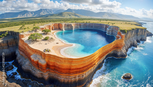 Cutaway diagram of how plate tectonics works, fantasy science background