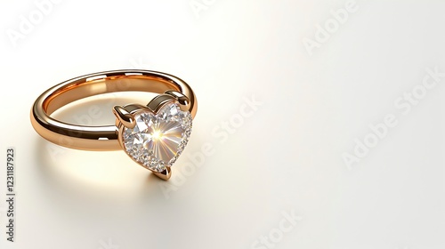 Heart-Shaped Diamond Engagement Ring on Elegant Background