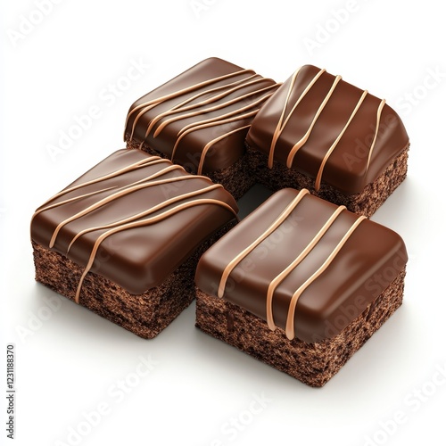 Brownies isolated on white background photo