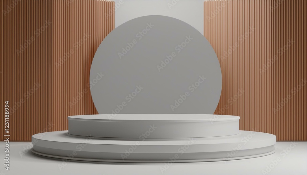 white podium with spotlights. Empty podium or pedestal display on white background with cylinder stand concept. Blank product. white podium with spotlights. Empty podium or pedestal display on white background with cylinder stand concept. Blank product.