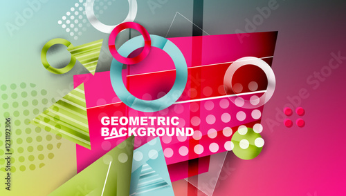 Abstract background geometric design with colorful gradients