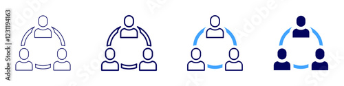 People network  icon in 4 different styles. Thin Line, Line, Bold, and Bold Line. Duotone style. Editable stroke