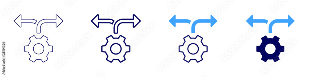 Process improvement icon in 4 different styles. Thin Line, Line, Bold, and Bold Line. Duotone style. Editable stroke Process improvement icon in 4 different styles. Thin Line, Line, Bold, and Bold Line. Duotone style. Editable stroke