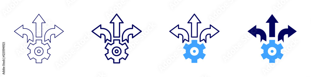 Strategic alignment icon in 4 different styles. Thin Line, Line, Bold, and Bold Line. Duotone style. Editable stroke Strategic alignment icon in 4 different styles. Thin Line, Line, Bold, and Bold Line. Duotone style. Editable stroke