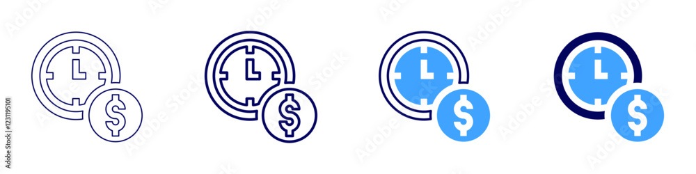 Time managements icon in 4 different styles. Thin Line, Line, Bold, and Bold Line. Duotone style. Editable stroke Time managements icon in 4 different styles. Thin Line, Line, Bold, and Bold Line. Duotone style. Editable stroke