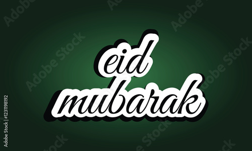 Eid mubarak greeting card. Vector illustration.