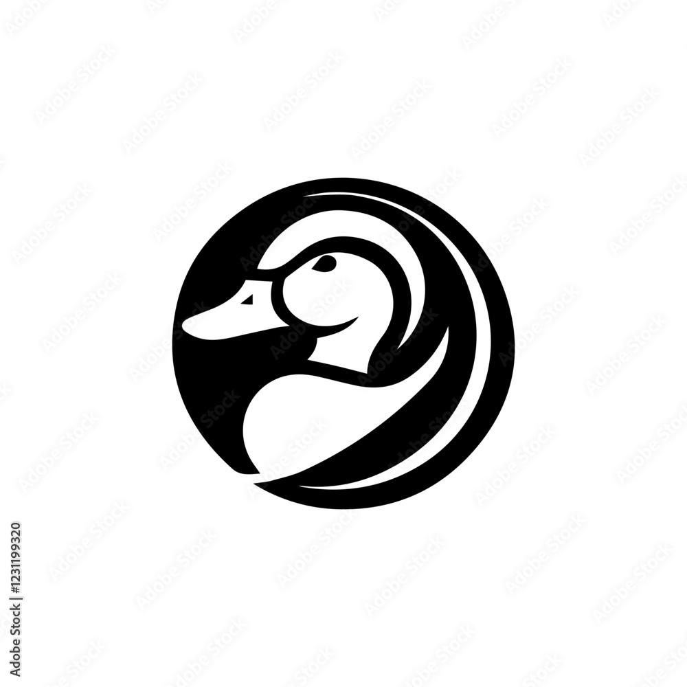 duck head logo isolated on white. duck head logo isolated on white.