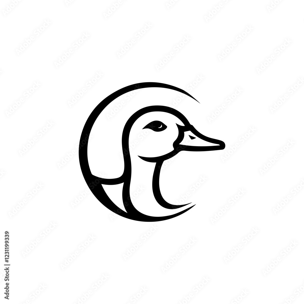 duck head logo isolated on white. duck head logo isolated on white.