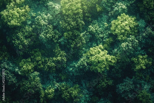 Map overlaid with lush, green forest textures representing dense vegetation coverage