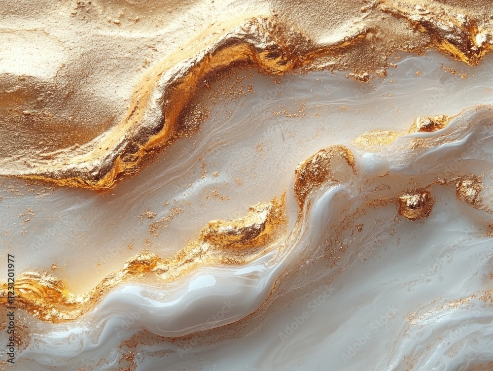 Obraz premium Abstract marble texture with flowing golden accents creating a luxurious feel