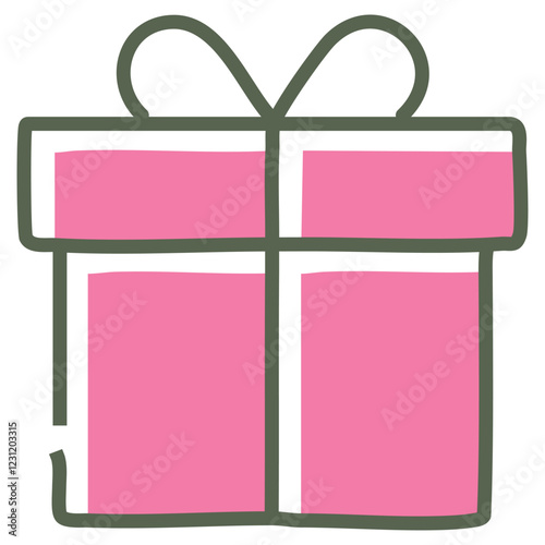 Minimalist Gift Box Icon Vector Design