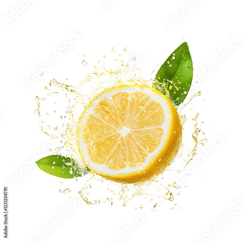 slice of lemon and lime isolated on transparent background