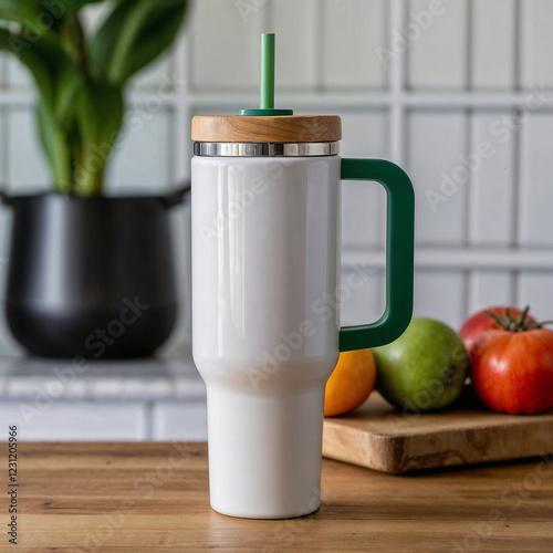 Stanley quencher water bottle mockup