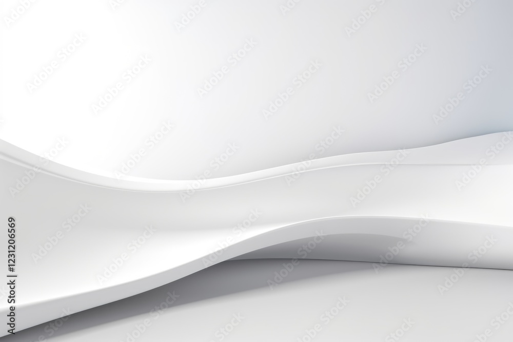 Fototapeta premium White minimalist paper fold Abstract Background