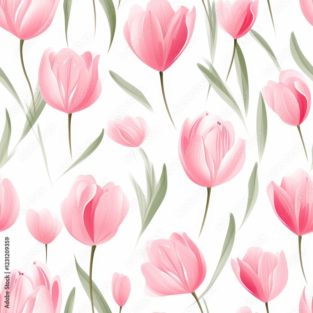 A seamless pattern with mini pink tulips, seamless Pattern natural flow with a fresh and calming vibe colurfur A seamless pattern with mini pink tulips, seamless Pattern natural flow with a fresh and calming vibe colurfur