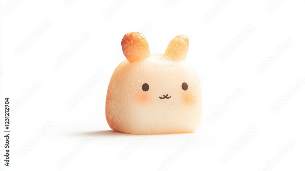 Realistic HD rabbit-shaped bread on a white background Realistic HD rabbit-shaped bread on a white background