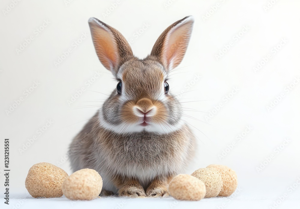 Obraz premium Portrait of a Rabbit with Soft Fur in Natural Light