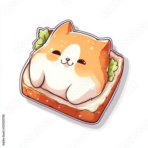 Wallpaper Mural Realistic Shiba Inu-shaped bread on a white background Torontodigital.ca