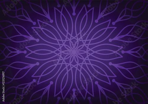 Purple dark art abstract flower mandala background