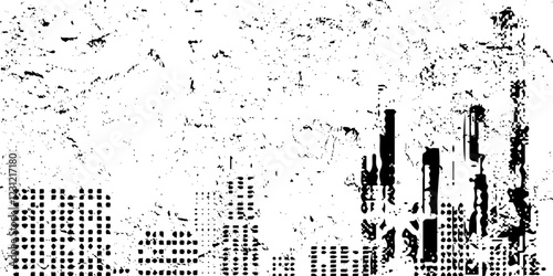 Rough black and white texture vector. Distressed overlay texture. Vector Illustration, abstract halftone backdrop in white and black tones in pop art style.