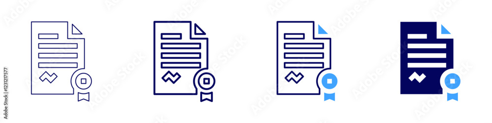 Certificate template icon in 4 different styles. Thin Line, Line, Bold, and Bold Line. Duotone style. Editable stroke Certificate template icon in 4 different styles. Thin Line, Line, Bold, and Bold Line. Duotone style. Editable stroke